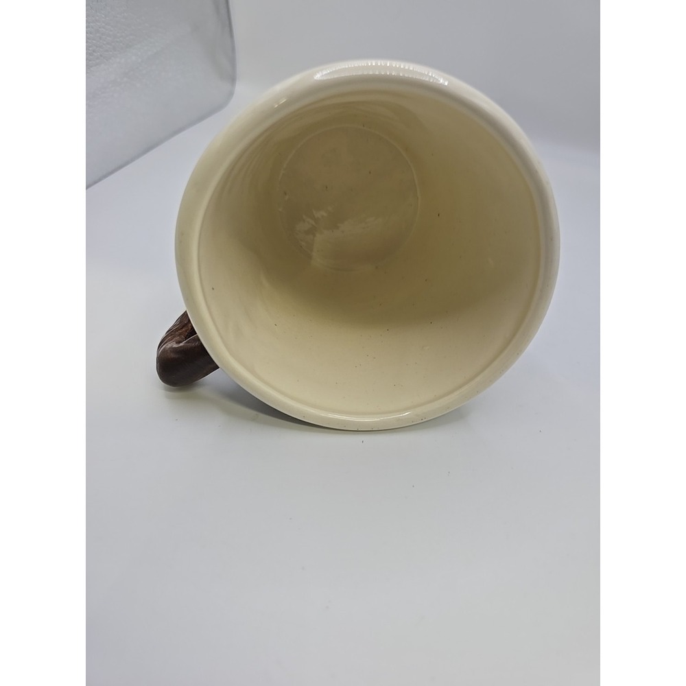 Vintag Treasure Craft Coffee Ceramic Mug With Wood Bark Design And Pear Fruit - Picture 5 of 7